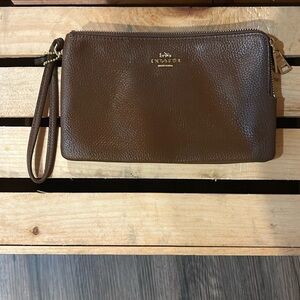 Coach Brown Leather Wristlet